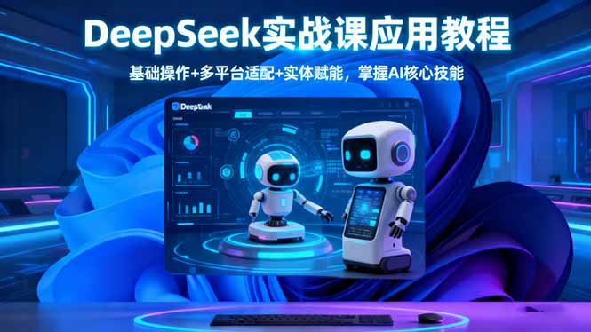 DeepSeek实战课应用教程、基础操作+多平台适配+实体赋能,掌握AI核心技能
